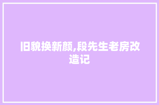 旧貌换新颜,段先生老房改造记