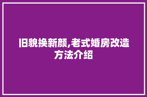 旧貌换新颜,老式婚房改造方法介绍 墙体维修