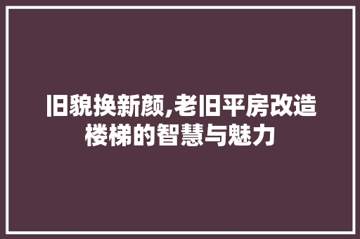 旧貌换新颜,老旧平房改造楼梯的智慧与魅力 厨房维修
