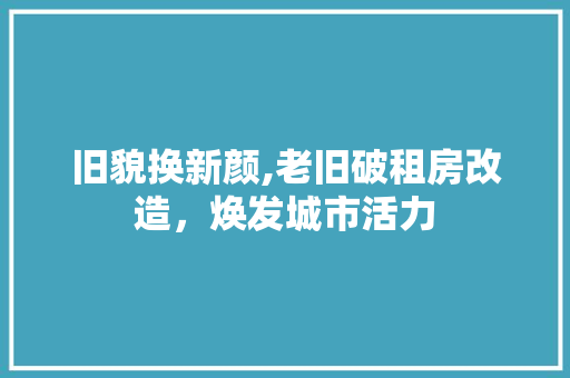 旧貌换新颜,老旧破租房改造，焕发城市活力 户内维修