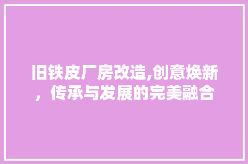 旧铁皮厂房改造,创意焕新，传承与发展的完美融合