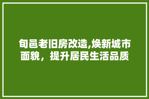 旬邑老旧房改造,焕新城市面貌，提升居民生活品质