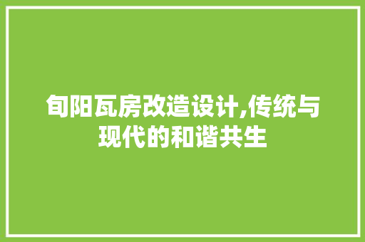 旬阳瓦房改造设计,传统与现代的和谐共生 厨房维修