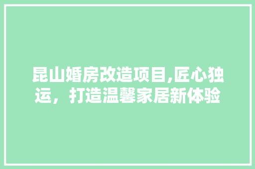 昆山婚房改造项目,匠心独运，打造温馨家居新体验