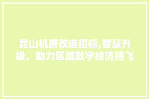 昆山机房改造招标,智慧升级，助力区域数字经济腾飞
