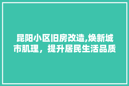 昆阳小区旧房改造,焕新城市肌理，提升居民生活品质