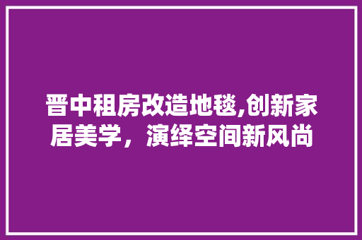 晋中租房改造地毯,创新家居美学，演绎空间新风尚