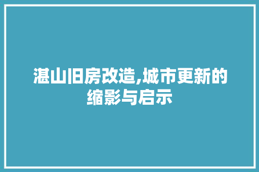 湛山旧房改造,城市更新的缩影与启示