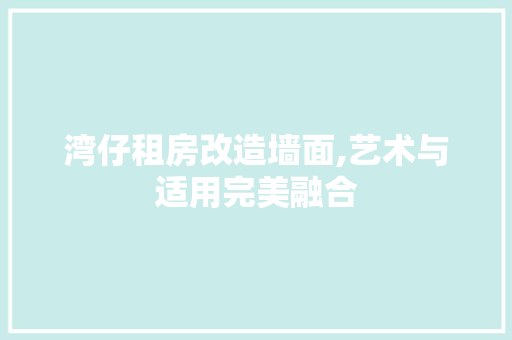 湾仔租房改造墙面,艺术与适用完美融合