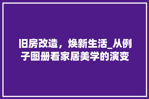 旧房改造，焕新生活_从例子图册看家居美学的演变
