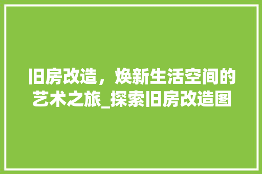 旧房改造，焕新生活空间的艺术之旅_探索旧房改造图册大全中的灵感与创新