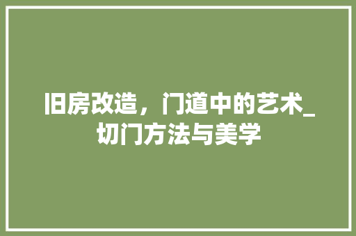 旧房改造，门道中的艺术_切门方法与美学