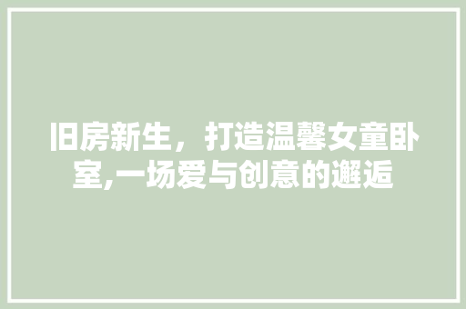 旧房新生，打造温馨女童卧室,一场爱与创意的邂逅
