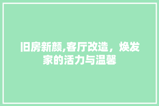 旧房新颜,客厅改造，焕发家的活力与温馨