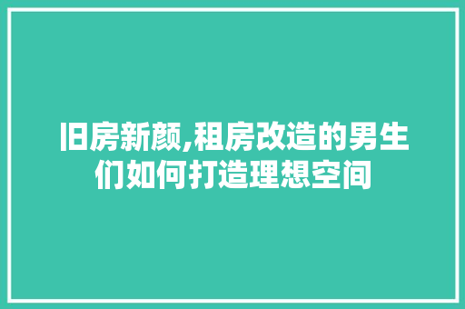 旧房新颜,租房改造的男生们如何打造理想空间