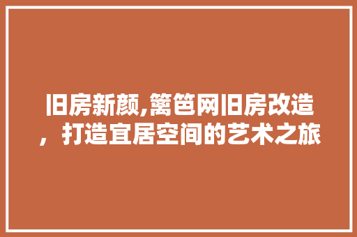 旧房新颜,篱笆网旧房改造，打造宜居空间的艺术之旅 家电维修