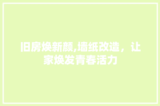 旧房焕新颜,墙纸改造，让家焕发青春活力