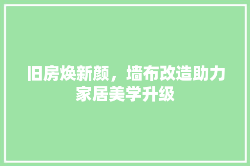 旧房焕新颜，墙布改造助力家居美学升级