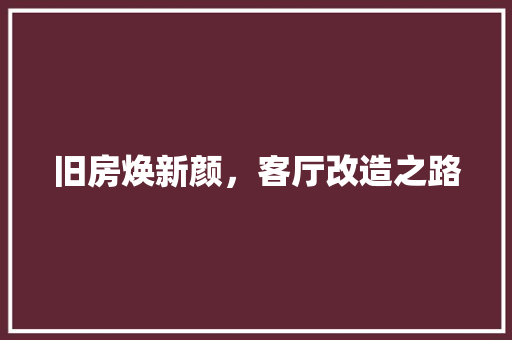 旧房焕新颜，客厅改造之路