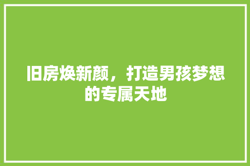 旧房焕新颜，打造男孩梦想的专属天地