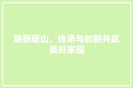 焕新塔山，传承与创新共筑美好家园