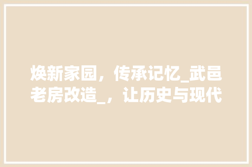 焕新家园，传承记忆_武邑老房改造_，让历史与现代交融