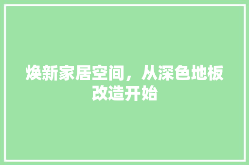 焕新家居空间，从深色地板改造开始