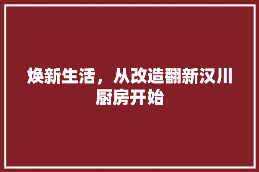 焕新生活，从改造翻新汉川厨房开始