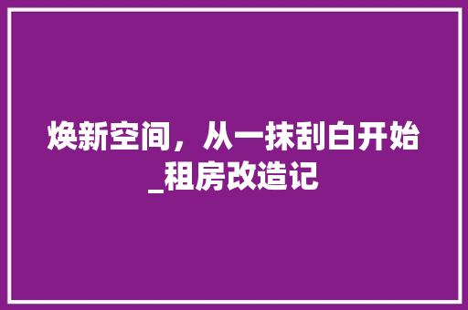 焕新空间，从一抹刮白开始_租房改造记