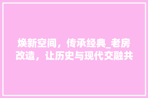 焕新空间，传承经典_老房改造，让历史与现代交融共生 户内维修