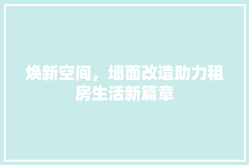 焕新空间，墙面改造助力租房生活新篇章 家电维修