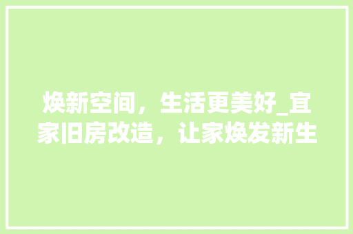 焕新空间，生活更美好_宜家旧房改造，让家焕发新生 厨房维修