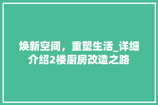焕新空间，重塑生活_详细介绍2楼厨房改造之路