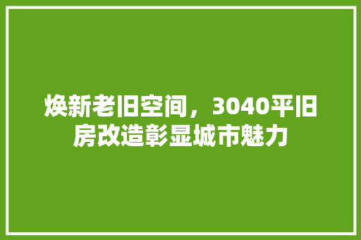 焕新老旧空间，3040平旧房改造彰显城市魅力
