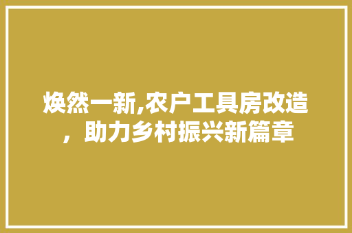 焕然一新,农户工具房改造，助力乡村振兴新篇章