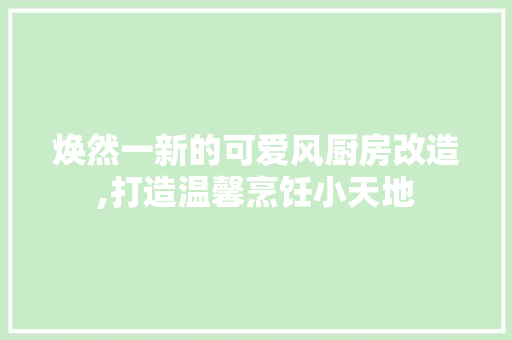 焕然一新的可爱风厨房改造,打造温馨烹饪小天地