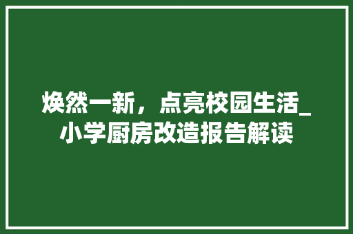 焕然一新，点亮校园生活_小学厨房改造报告解读 墙体维修
