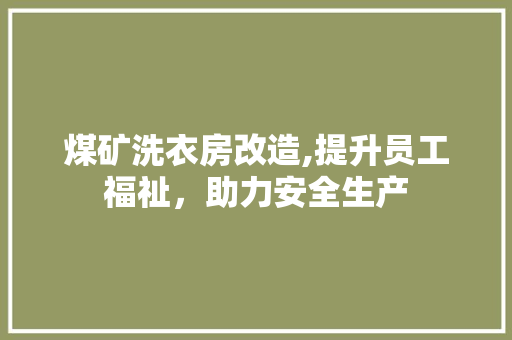 煤矿洗衣房改造,提升员工福祉，助力安全生产
