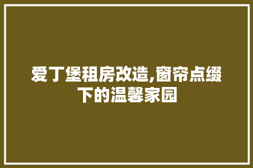 爱丁堡租房改造,窗帘点缀下的温馨家园