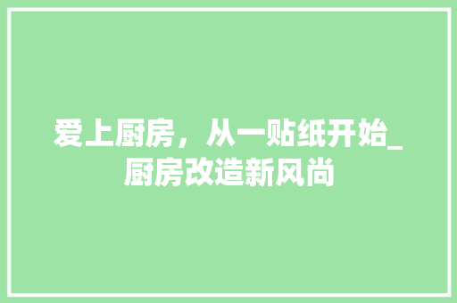爱上厨房，从一贴纸开始_厨房改造新风尚