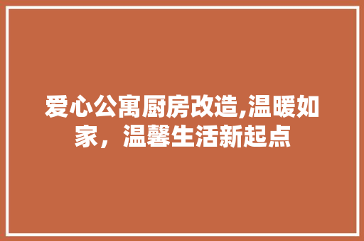 爱心公寓厨房改造,温暖如家，温馨生活新起点