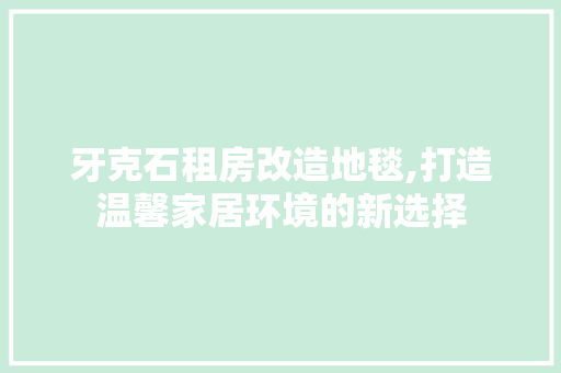 牙克石租房改造地毯,打造温馨家居环境的新选择