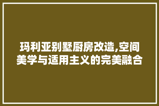 玛利亚别墅厨房改造,空间美学与适用主义的完美融合