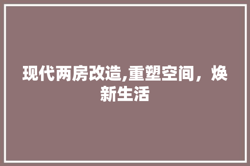 现代两房改造,重塑空间，焕新生活