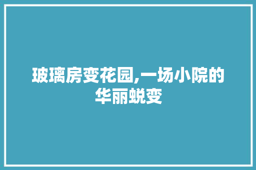 玻璃房变花园,一场小院的华丽蜕变