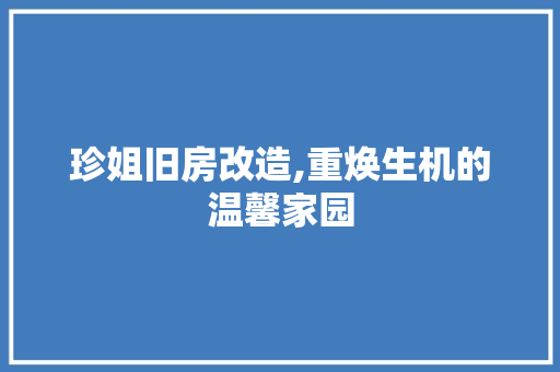 珍姐旧房改造,重焕生机的温馨家园