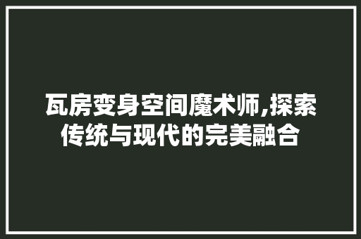 瓦房变身空间魔术师,探索传统与现代的完美融合