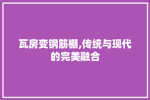瓦房变钢筋棚,传统与现代的完美融合