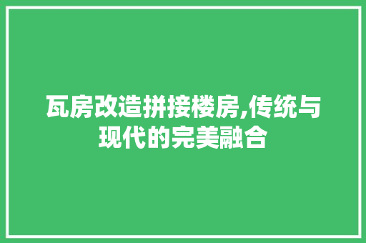 瓦房改造拼接楼房,传统与现代的完美融合