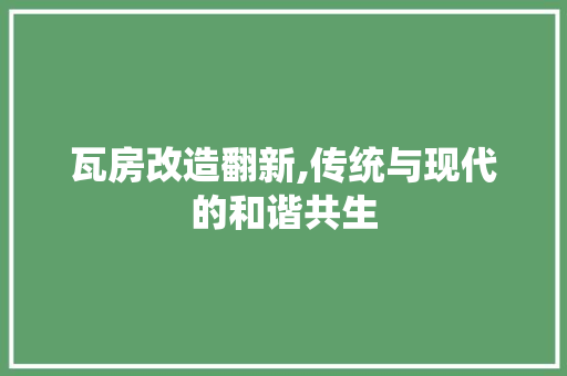 瓦房改造翻新,传统与现代的和谐共生